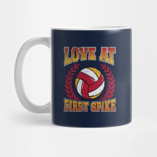 Volleyball Love At First Spike Player Coach Team Tournament Mug